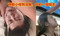调教小母狗强制深喉，太猛了吐得一塌糊涂