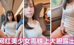 人来人往的高铁上，极品网红美少女大胆露出自[zi]慰